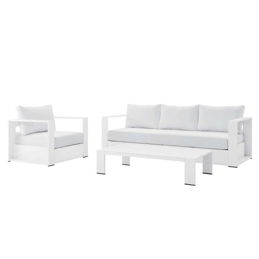 Modway - Tahoe Outdoor Patio Powder-Coated Aluminum 3-Piece Set - EEI-5748-WHI-WHI veiw 2