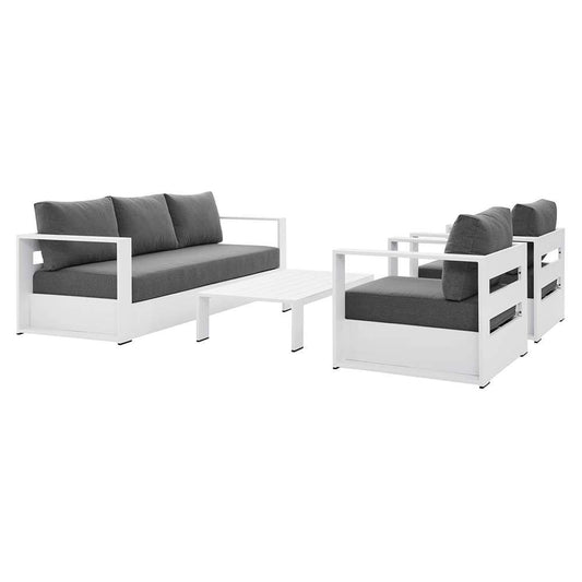 Modway - Tahoe Outdoor Patio Powder-Coated Aluminum 4-Piece Set - EEI-5749-WHI-CHA veiw 1