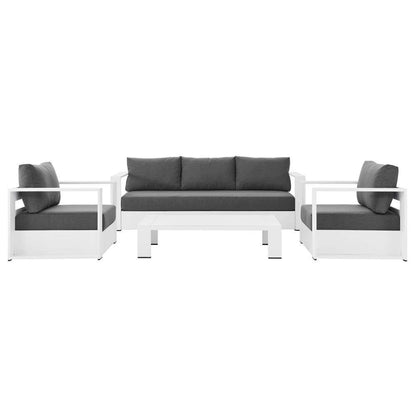 Modway - Tahoe Outdoor Patio Powder-Coated Aluminum 4-Piece Set - EEI-5749-WHI-CHA veiw 3