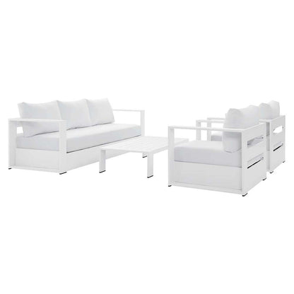 Modway - Tahoe Outdoor Patio Powder-Coated Aluminum 4-Piece Set - EEI-5749-WHI-WHI veiw 1
