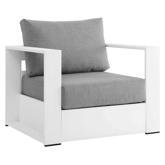 Modway - Tahoe Outdoor Patio Powder-Coated Aluminum Armchair - EEI-5675-WHI-GRY veiw 1