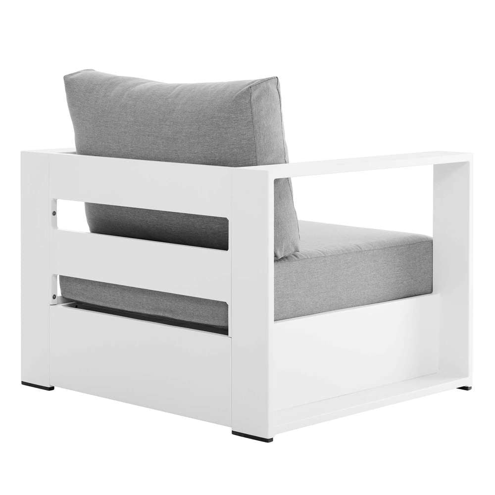 Modway - Tahoe Outdoor Patio Powder-Coated Aluminum Armchair - EEI-5675-WHI-GRY veiw 4