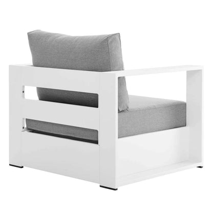 Modway - Tahoe Outdoor Patio Powder-Coated Aluminum Armchair - EEI-5675-WHI-GRY veiw 4