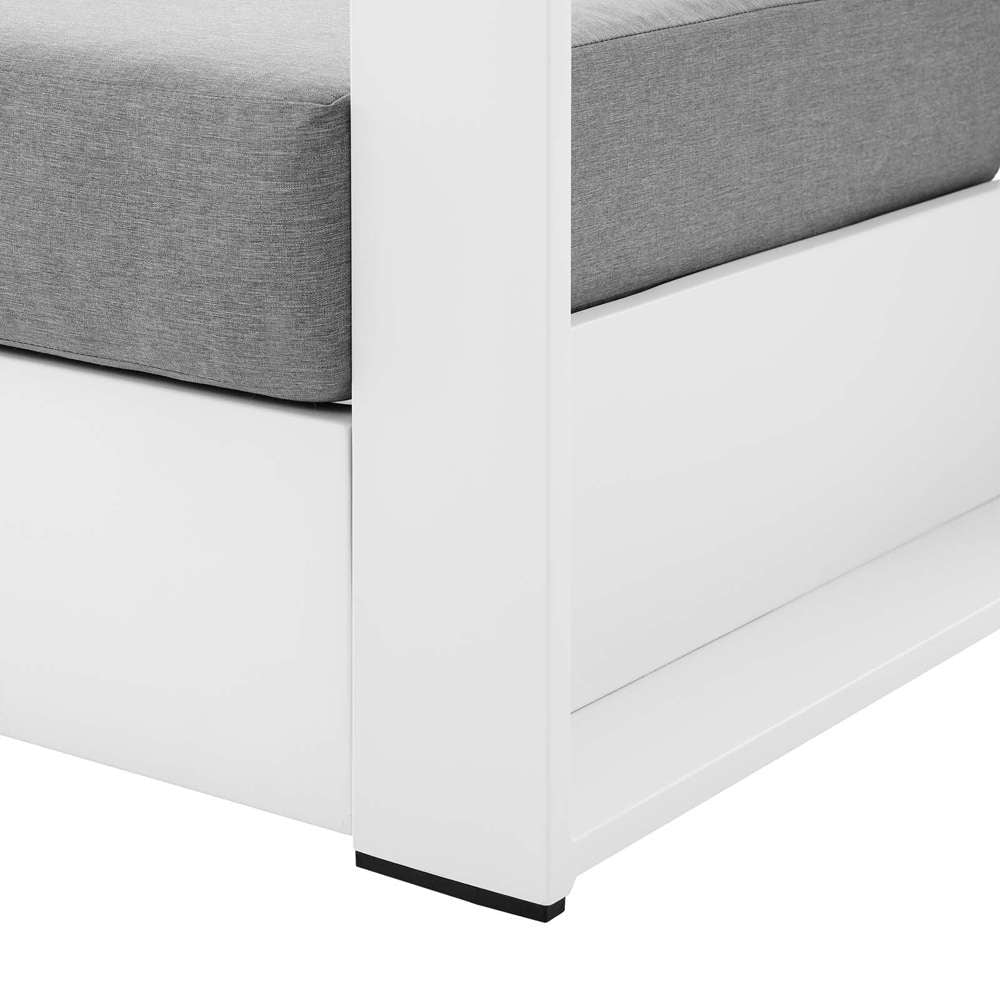 Modway - Tahoe Outdoor Patio Powder-Coated Aluminum Armchair - EEI-5675-WHI-GRY veiw 5