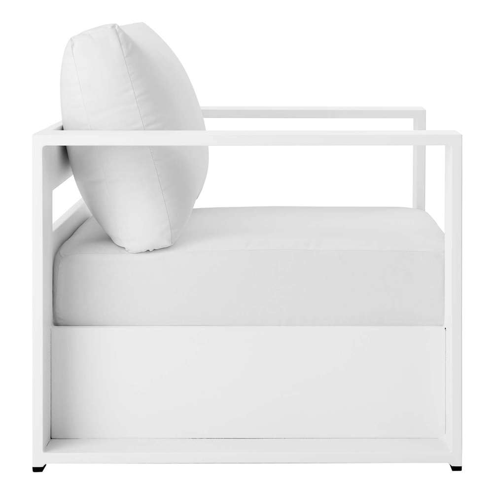 Modway - Tahoe Outdoor Patio Powder-Coated Aluminum Armchair - EEI-5675-WHI-WHI veiw 3
