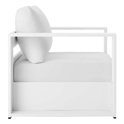 Modway - Tahoe Outdoor Patio Powder-Coated Aluminum Armchair - EEI-5675-WHI-WHI veiw 3