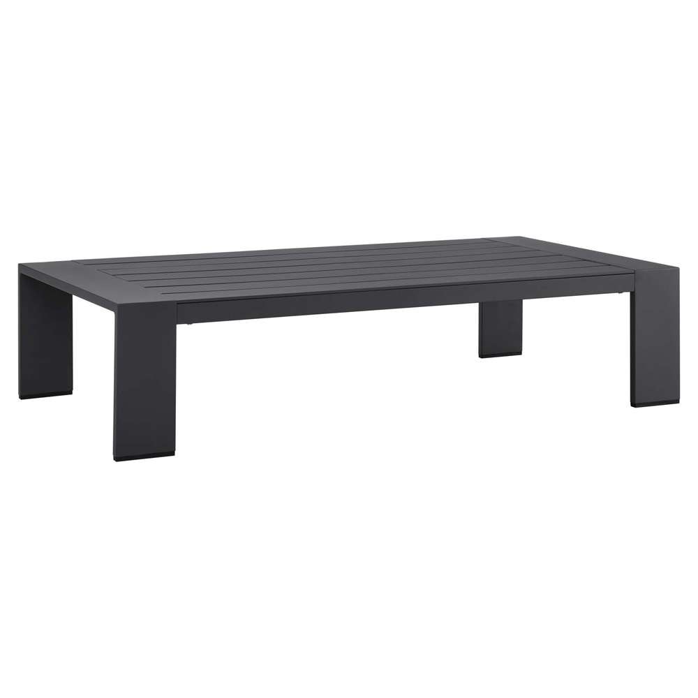 Modway - Tahoe Outdoor Patio Powder-Coated Aluminum Coffee Table - EEI-5677-GRY veiw 2