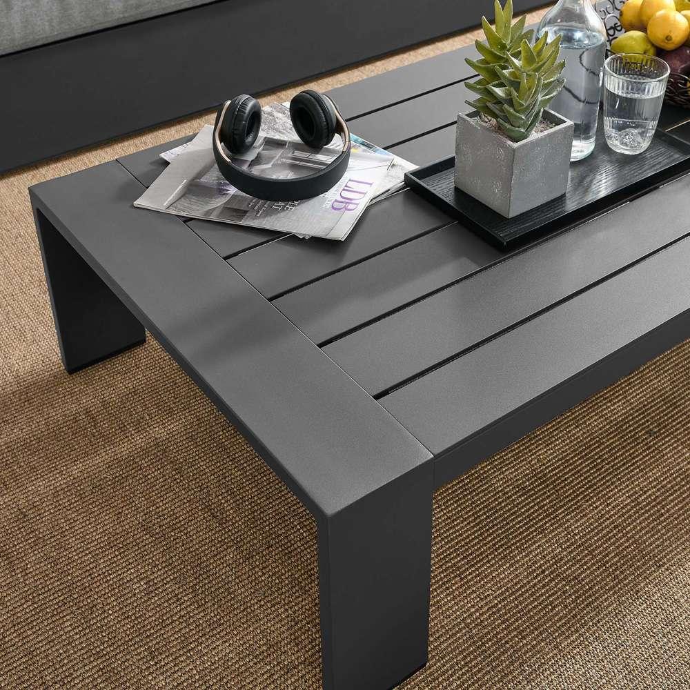 Modway - Tahoe Outdoor Patio Powder-Coated Aluminum Coffee Table - EEI-5677-GRY veiw 6
