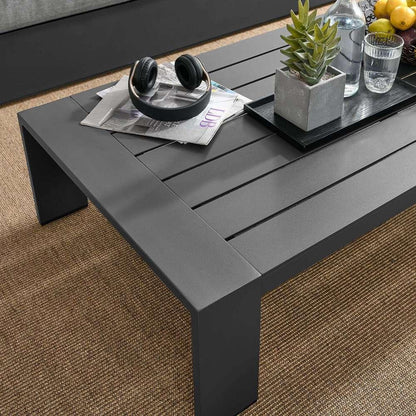 Modway - Tahoe Outdoor Patio Powder-Coated Aluminum Coffee Table - EEI-5677-GRY veiw 6