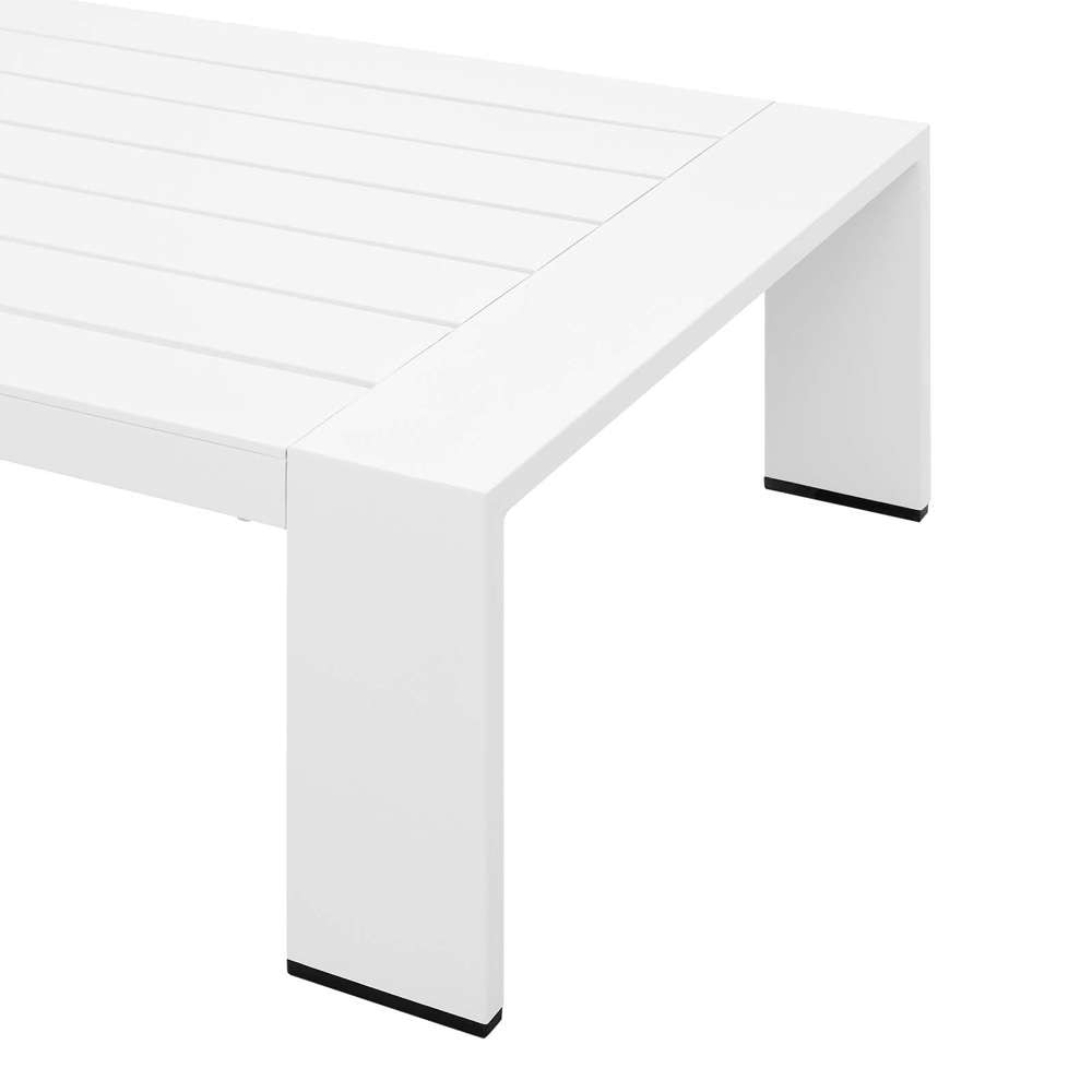 Modway - Tahoe Outdoor Patio Powder-Coated Aluminum Coffee Table - EEI-5677-WHI veiw 4