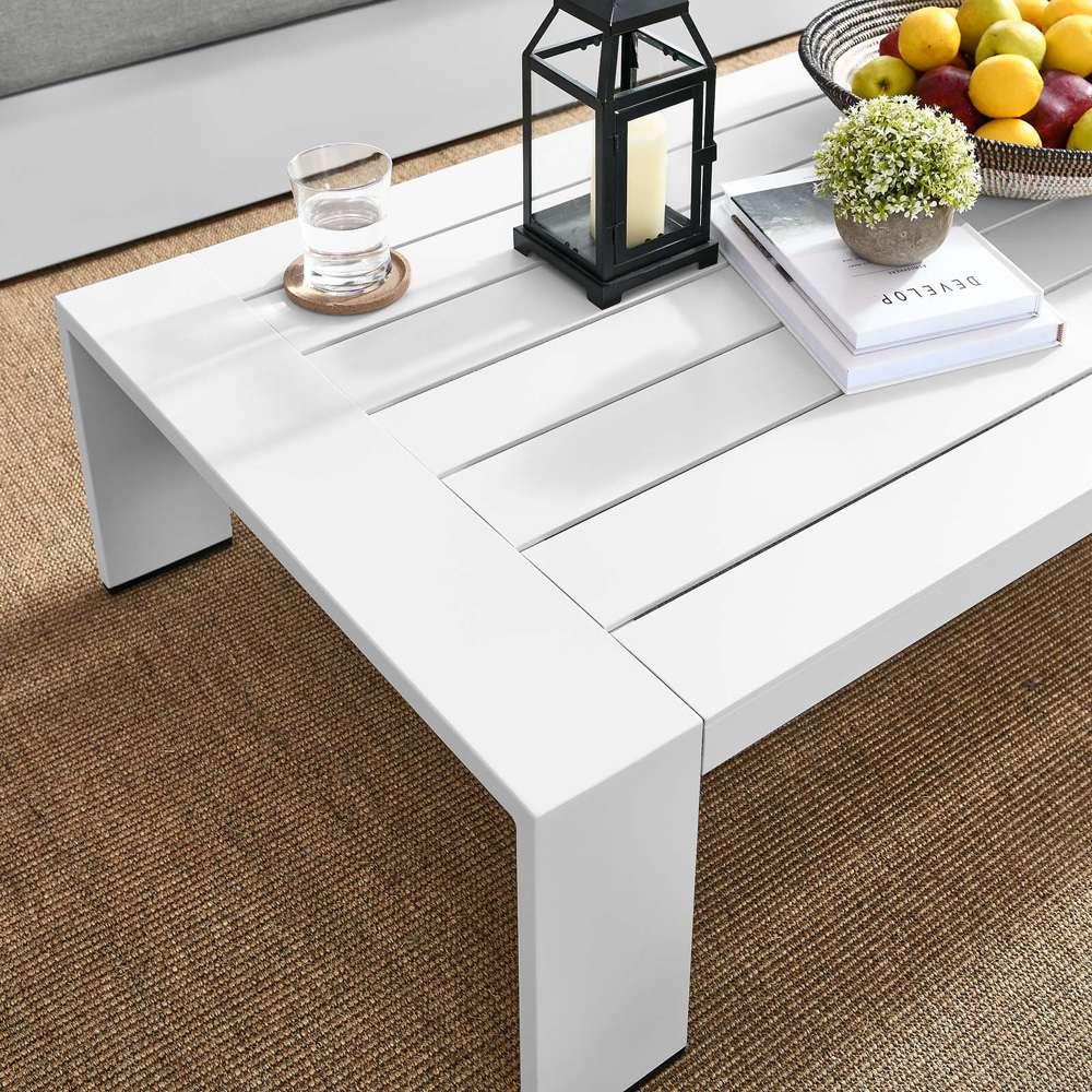 Modway - Tahoe Outdoor Patio Powder-Coated Aluminum Coffee Table - EEI-5677-WHI veiw 6