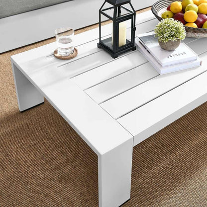 Modway - Tahoe Outdoor Patio Powder-Coated Aluminum Coffee Table - EEI-5677-WHI veiw 6