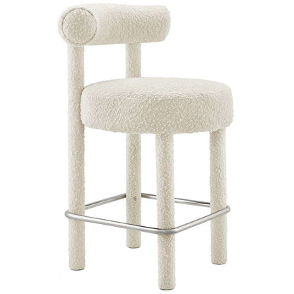 Modway - Toulouse Boucle Fabric Counter Stool - EEI-6383-IVO-SLV veiw 1