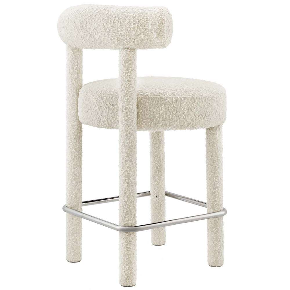 Modway - Toulouse Boucle Fabric Counter Stool - EEI-6383-IVO-SLV veiw 4