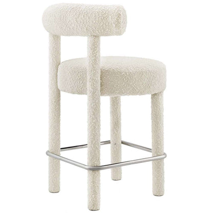 Modway - Toulouse Boucle Fabric Counter Stool - EEI-6383-IVO-SLV veiw 4
