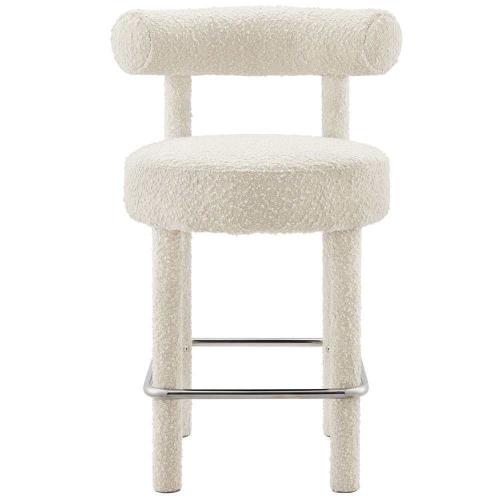 Modway - Toulouse Boucle Fabric Counter Stool - EEI-6383-IVO-SLV veiw 5