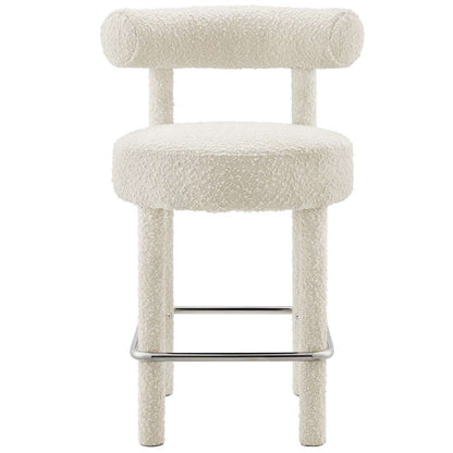 Modway - Toulouse Boucle Fabric Counter Stool - EEI-6383-IVO-SLV veiw 5