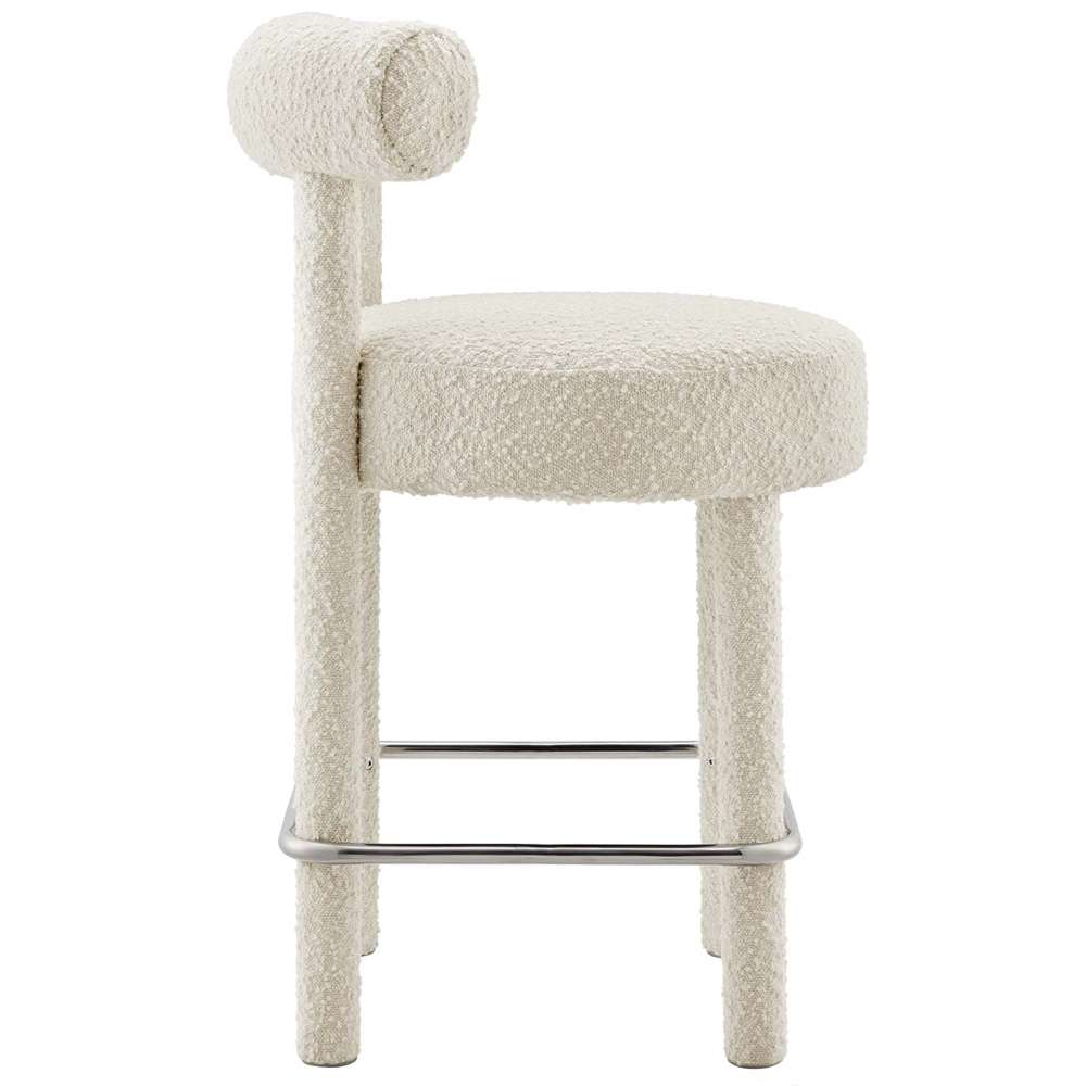 Modway - Toulouse Boucle Fabric Counter Stool - (Set of 2) - EEI-6707-IVO-SLV veiw 4