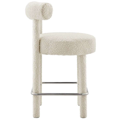 Modway - Toulouse Boucle Fabric Counter Stool - (Set of 2) - EEI-6707-IVO-SLV veiw 4