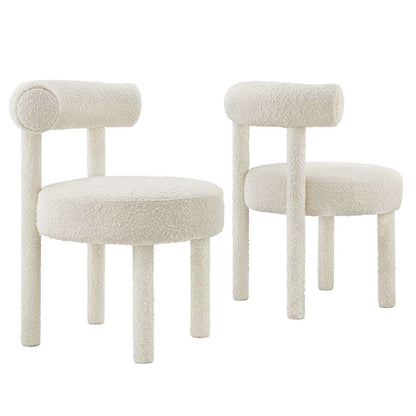 Modway - Toulouse Boucle Fabric Dining Chair - (Set of 2) - EEI-6705-IVO veiw 1
