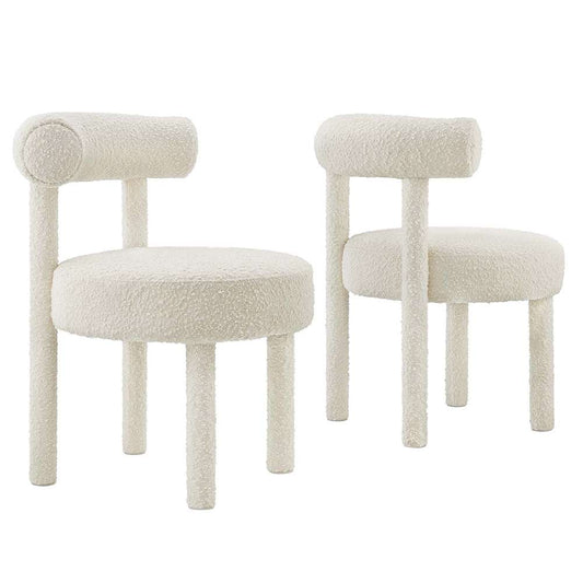 Modway - Toulouse Boucle Fabric Dining Chair - (Set of 2) - EEI-6705-IVO veiw 1