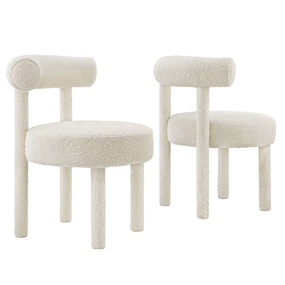 Modway - Toulouse Boucle Fabric Dining Chair - (Set of 2) - EEI-6705-IVO veiw 2