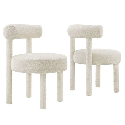 Modway - Toulouse Boucle Fabric Dining Chair - (Set of 2) - EEI-6705-IVO veiw 2