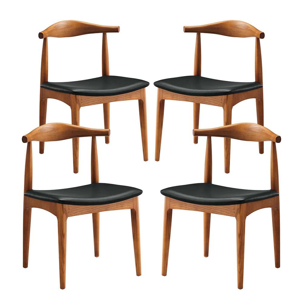 Modway - Tracy Dining Chairs Wood (Set of 4) - EEI-1682-BLK veiw 1