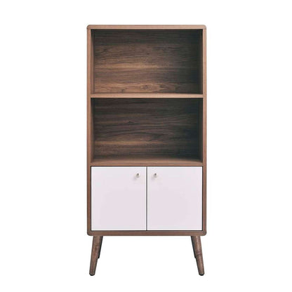 Modway - Transmit Display Cabinet Bookshelf in Walnut White - EEI-6230-WAL-WHI veiw 4