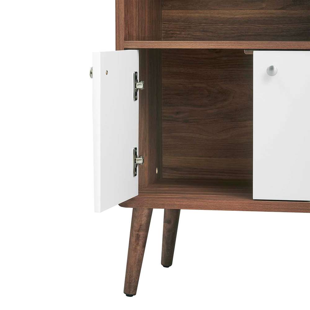 Modway - Transmit Display Cabinet Bookshelf in Walnut White - EEI-6230-WAL-WHI veiw 6