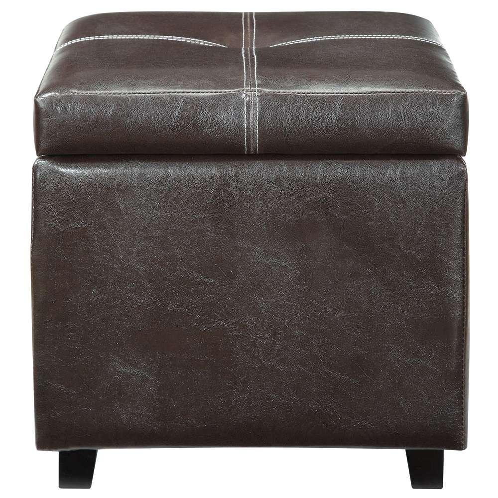 Modway - Treasure Upholstered Vinyl Ottoman - EEI-814-BRN veiw 1
