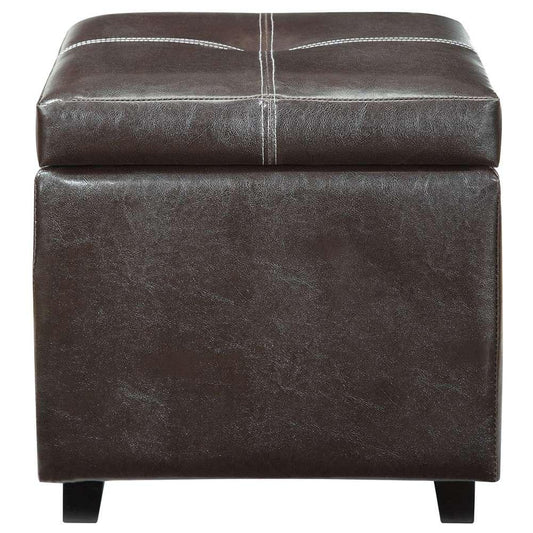 Modway - Treasure Upholstered Vinyl Ottoman - EEI-814-BRN veiw 1