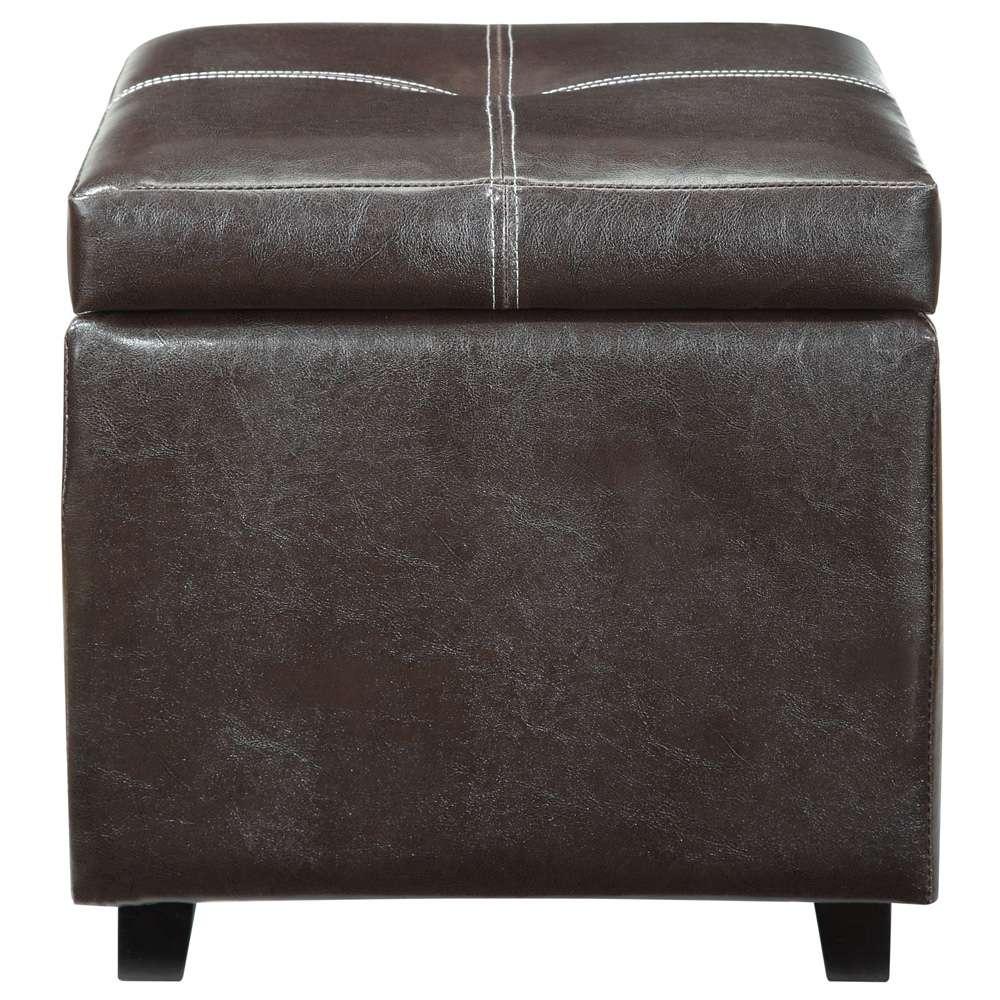 Modway - Treasure Upholstered Vinyl Ottoman - EEI-814-BRN veiw 2