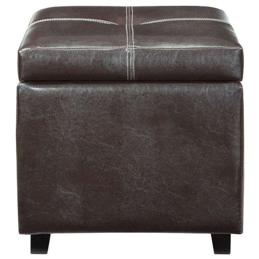 Modway - Treasure Upholstered Vinyl Ottoman - EEI-814-BRN veiw 2