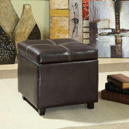 Modway - Treasure Upholstered Vinyl Ottoman - EEI-814-BRN veiw 4