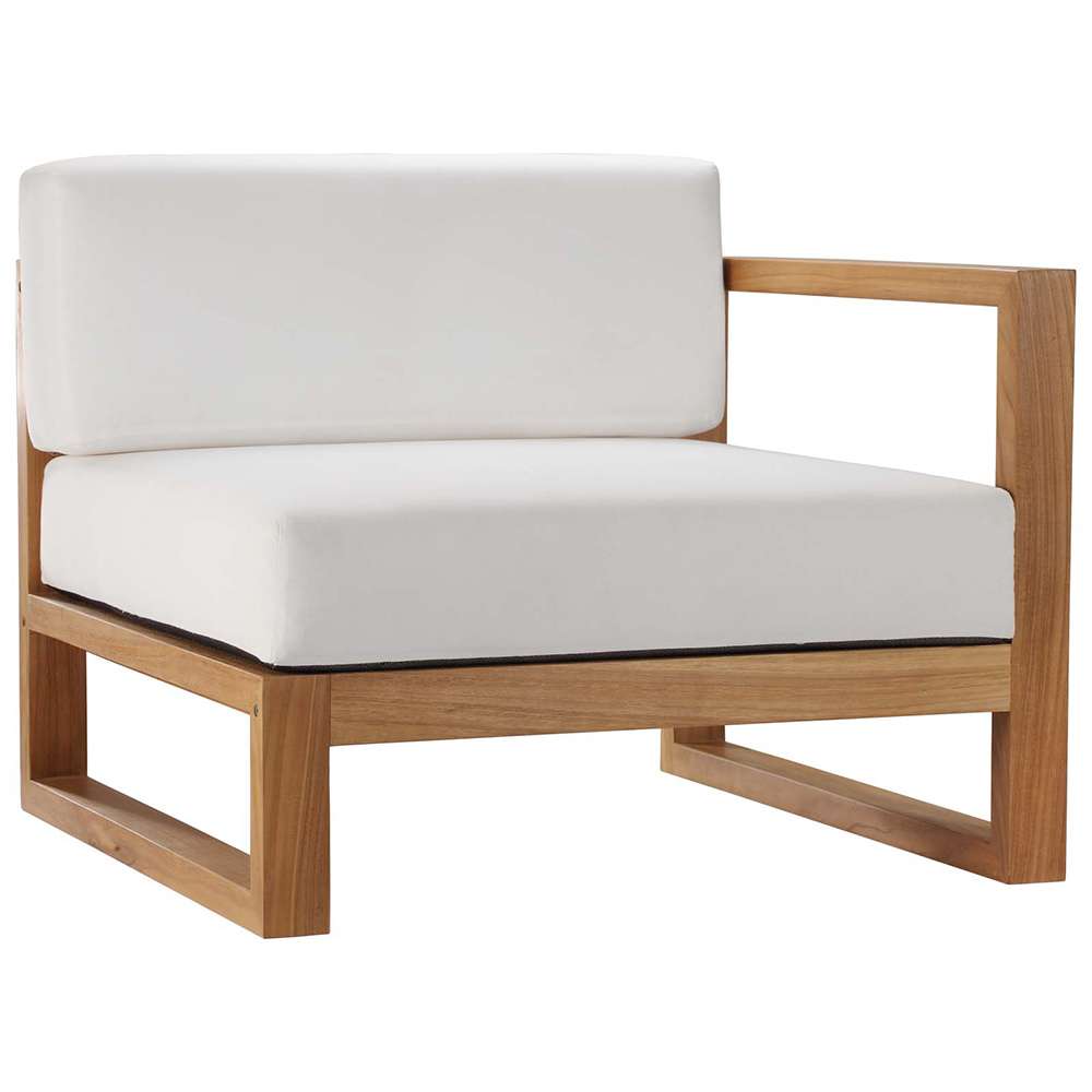 Modway - Upland Outdoor Patio Right-Arm Chair - EEI-4123-NAT-WHI veiw 1