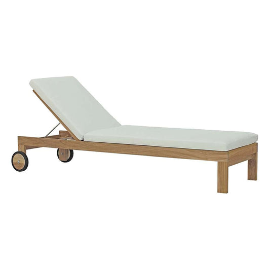 Modway - Upland Outdoor Patio Teak Chaise - EEI-2711-NAT-WHI veiw 1