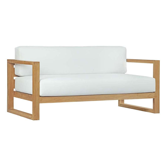 Modway - Upland Outdoor Patio Teak Sofa - EEI-2707-NAT-WHI veiw 1