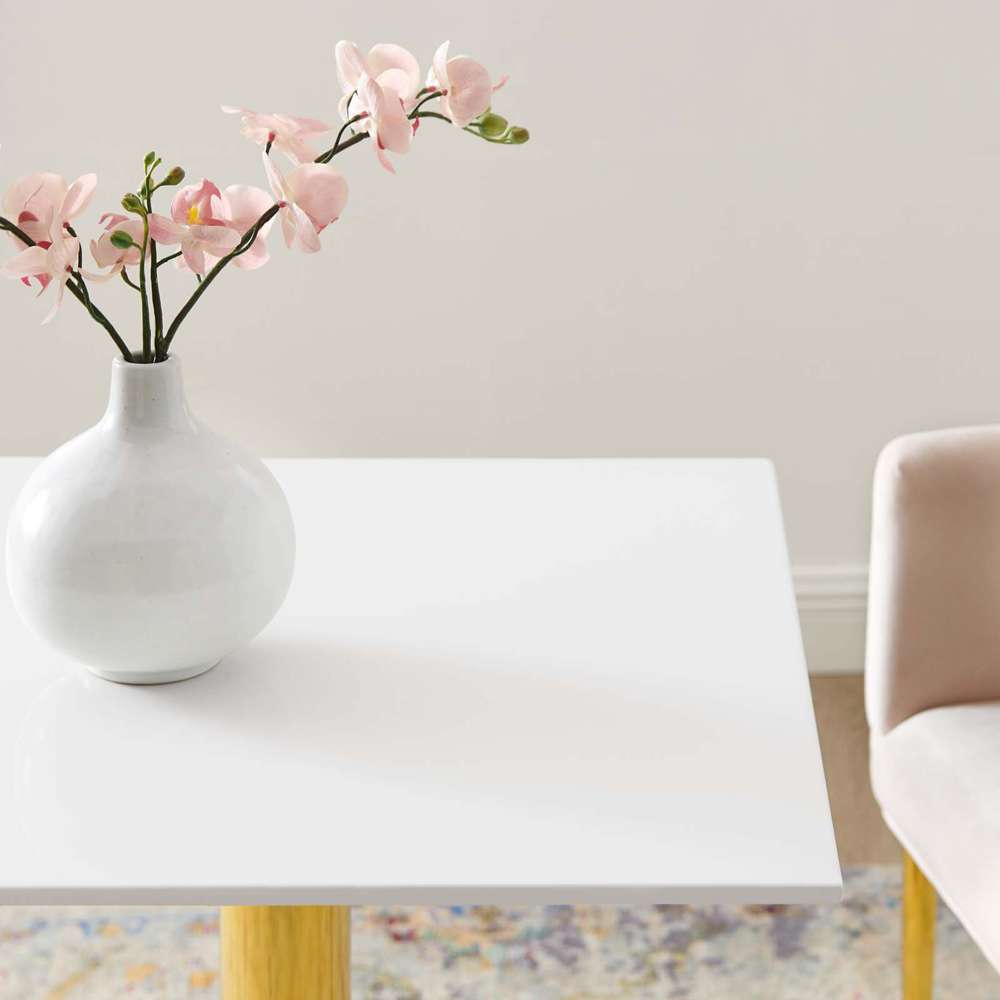 Modway - Verne 24in Square Dining Table - EEI-4545-GLD-WHI veiw 5