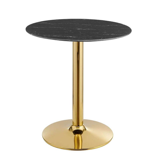 Modway - Verne 28in Artificial Marble Dining Table - EEI-4746-GLD-BLK veiw 1