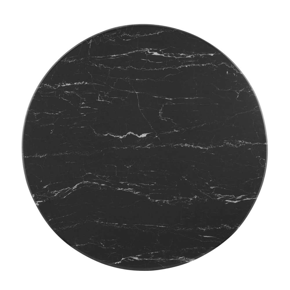 Modway - Verne 28in Artificial Marble Dining Table - EEI-4746-GLD-BLK veiw 3