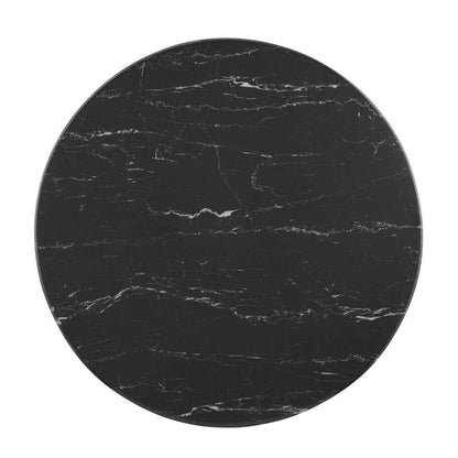Modway - Verne 28in Artificial Marble Dining Table - EEI-4746-GLD-BLK veiw 3