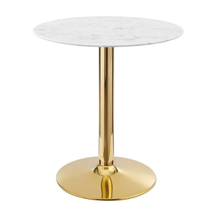 Modway - Verne 28in Artificial Marble Dining Table - EEI-4548-GLD-WHI veiw 1