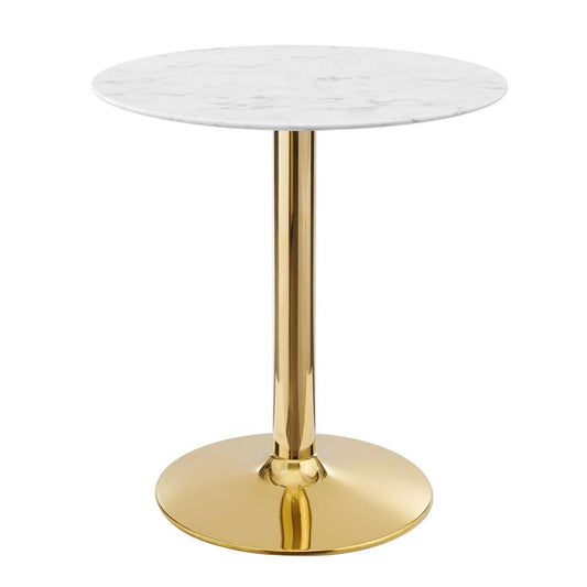 Modway - Verne 28in Artificial Marble Dining Table - EEI-4548-GLD-WHI veiw 2