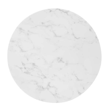 Modway - Verne 28in Artificial Marble Dining Table - EEI-4548-GLD-WHI veiw 3