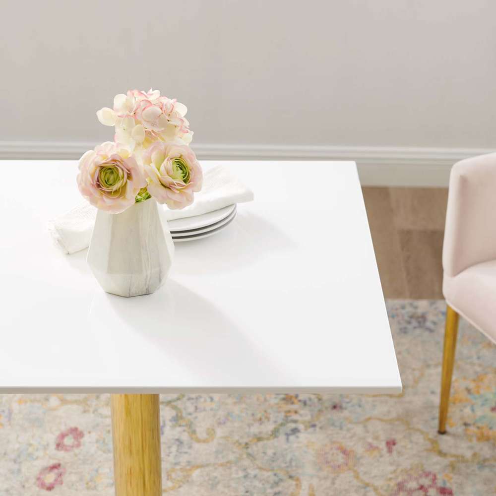 Modway - Verne 28in Square Dining Table - EEI-4546-GLD-WHI veiw 5