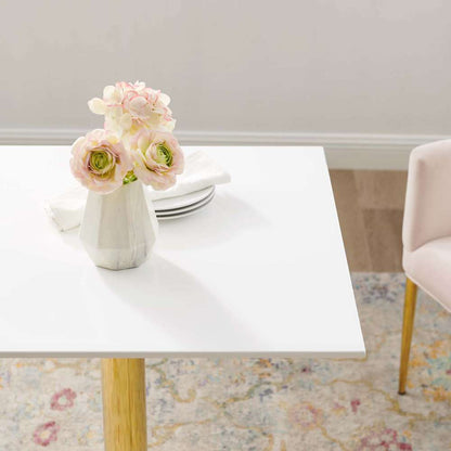 Modway - Verne 28in Square Dining Table - EEI-4546-GLD-WHI veiw 5