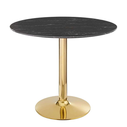 Modway - Verne 35in Artificial Marble Dining Table - EEI-4747-GLD-BLK veiw 1