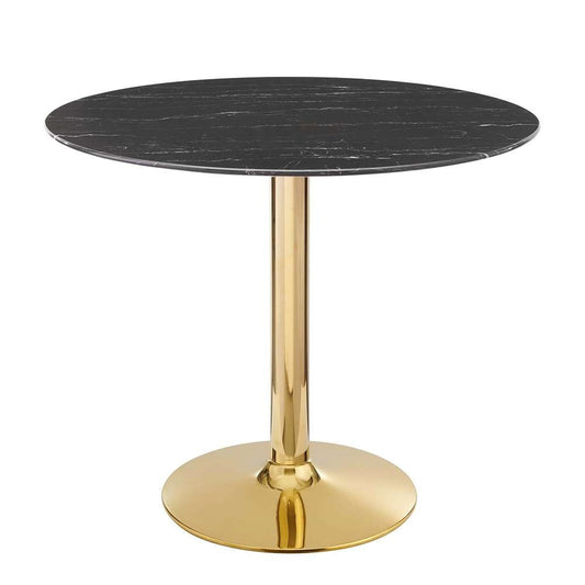 Modway - Verne 35in Artificial Marble Dining Table - EEI-4747-GLD-BLK veiw 1