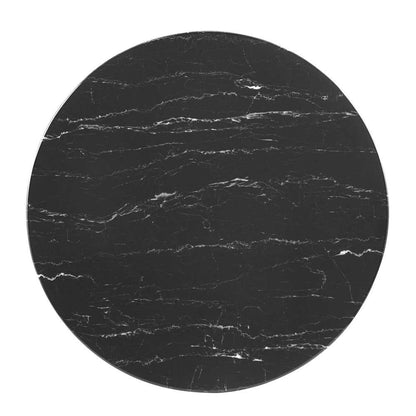 Modway - Verne 35in Artificial Marble Dining Table - EEI-4747-GLD-BLK veiw 3